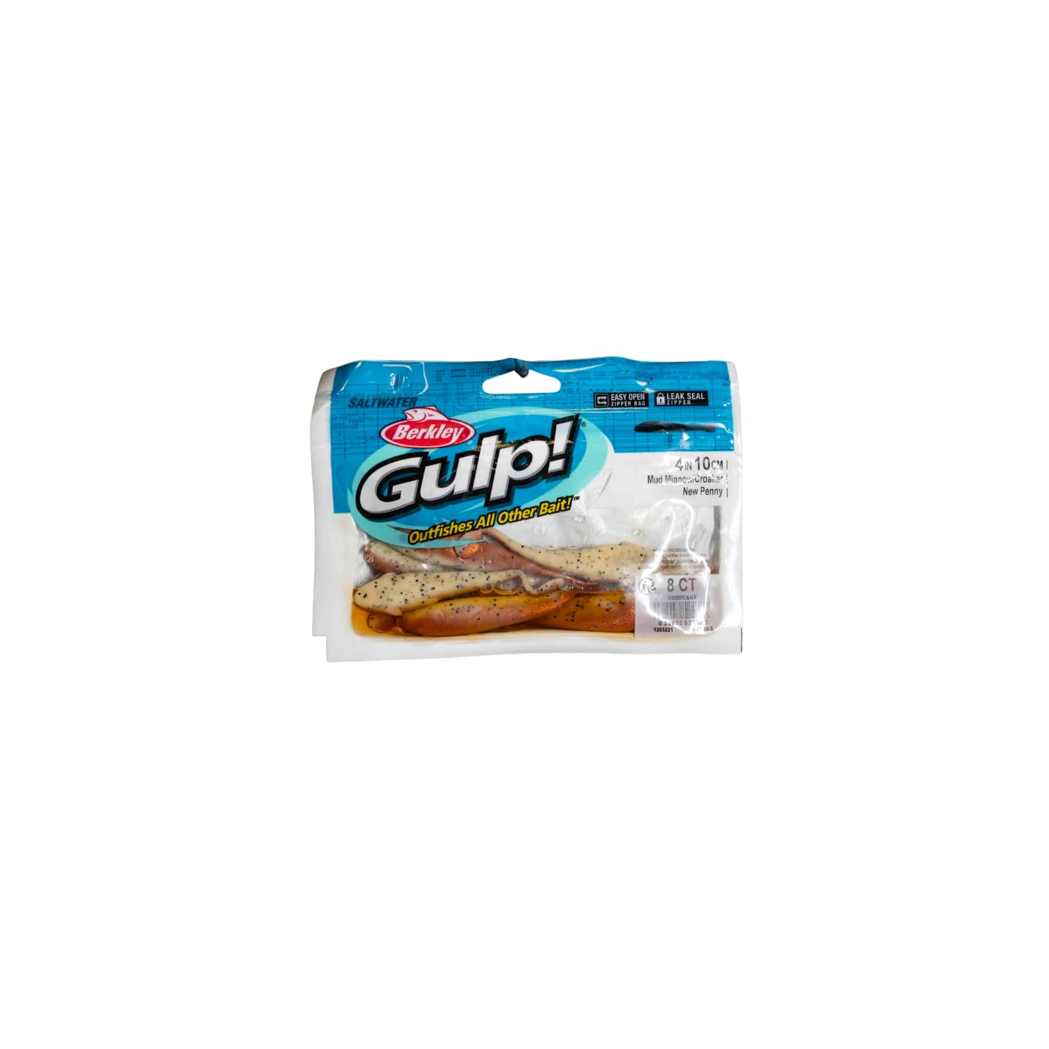 Berkley Gulp! Mud Minnow/Croaker Saltwater Fishing Soft Bait (New Penny, 4")