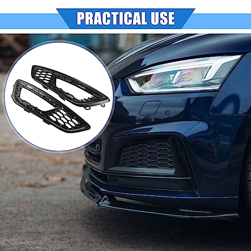 Image of 1 Pair Car Front Bumper Fog Light Mesh Grille Cover Compatible for Ford Focus 2015-2017, Durable ABS Black Left Right Fog Lamp Grille Bezel Insert