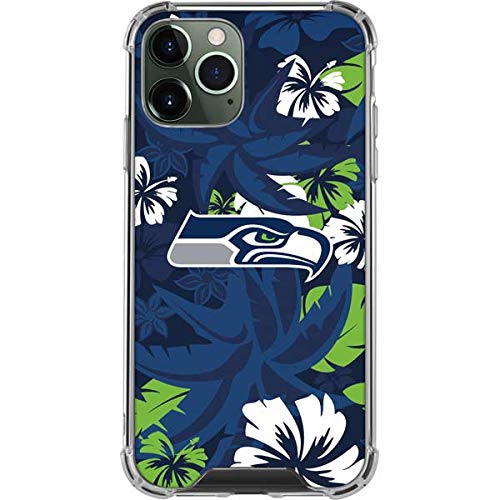 Skinit Clear Phone Case Compatible with iPhone 12 Pro - Officially Licensed NFL Seattle Seahawks Tropical Print Design