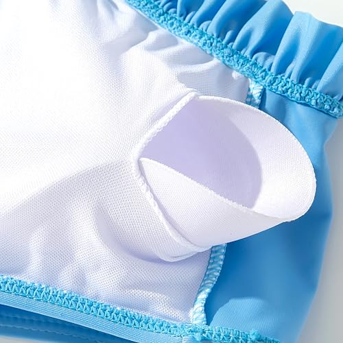 Image of Vogseek Teens Blue Flower Bathing Suits for Girls Size 14 16 3pcs Beach Bikini Swimsuits Teen Girl Fun 3D Printed Lightweight Cover-ups Swim Suit Tankinis 15 16 Year Junior Matching Swimming Swimwear
