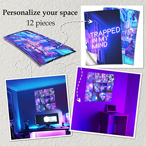 Hk Studio Hippie Posters For Teen Girls Room, Dorm - Trippy Poster For Room Aesthetic 90S - 8" X 12" Pack 12 #TOP2