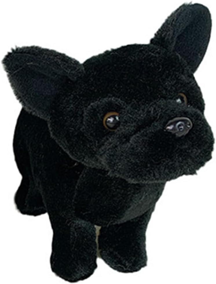 JIANEEXSQ Cute Simulation French Bulldog Plush Toy Realistic Lifelike Bulldog Dog Puppy Stuffed Animals Model Doll Gift Collection for Kids