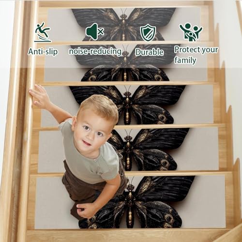Tapis d'escalier antidérapants lavables et réutilisables 15 pièces - 4