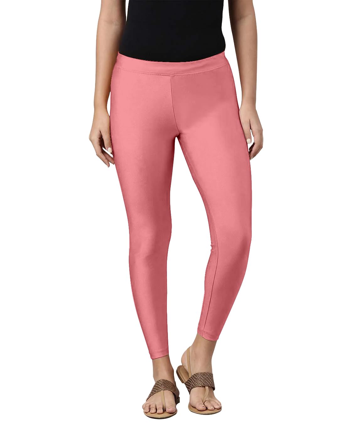 valley Tailored Cut & Slim Fit Stetchable Fabric Ankle Length Shimmer Leggings for Womens and Girls-picture-5