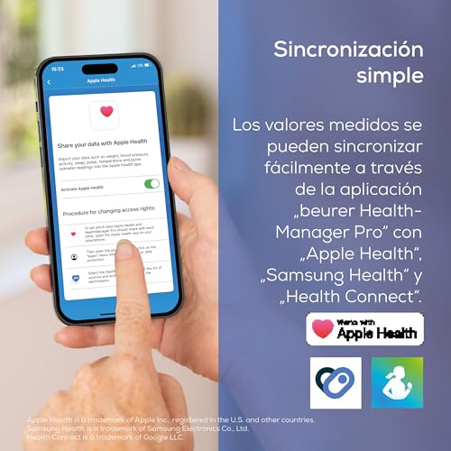 Miniatura 6 de Beurer Bm 27 Tensiómetro De Brazo Con Control De Ajuste Del Manguito, Clínicamente Validado, Manguito 22-42 Cm, Indicador De Riesgo, Detección De Arritmias, Transferencia De Datos A Apple Health
