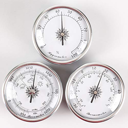 Wetterstation 3 in 1 Barometer Hygrometer Thermometer 72Mm Zifferblatt Atmosphärendruckmesser Wettervorhersage Für Büros Gartenmuseen Indoor