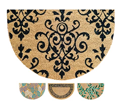 LUA VIKA Tapis Entree Interieur et Exterieur, paillassons pour entrée, Tapis Coco, paillasson antiderapant et Absorbant, Tapis Original de Porte, paillasson Demi Lune, 40x60 cm (Imprimé)
