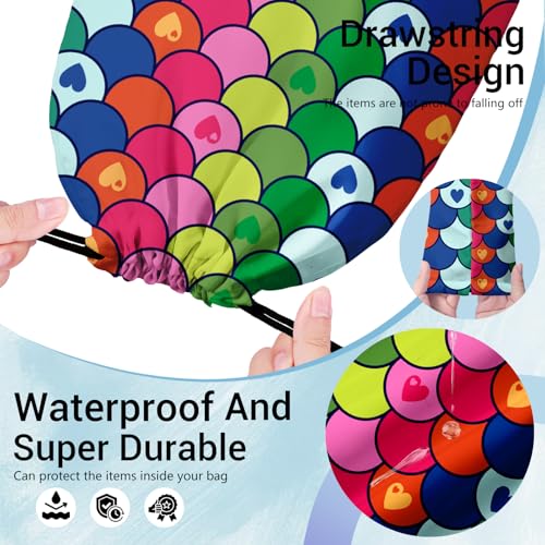 Image of Colorful Tails Gymnastics Drawstring Bags Lightweight Athlete String Bag for Gymnasts Dancer