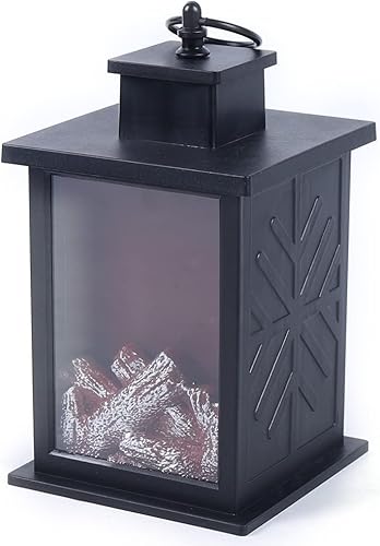 Miniatura 4 de Linterna decorativa para chimenea mini luces eléctricas para chimenea luz LED funciona con pilas lámpara de mesa con mango colgante para decoración