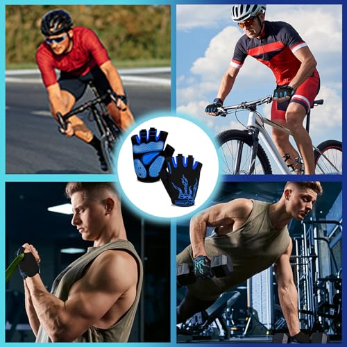 Image of MOREOK Shock-Absorbing Breathable Biking Cycling Gloves Half Finger Outdoor Sport Bicycle Gloves Mountain Road Bike Riding Gloves for Men and Women