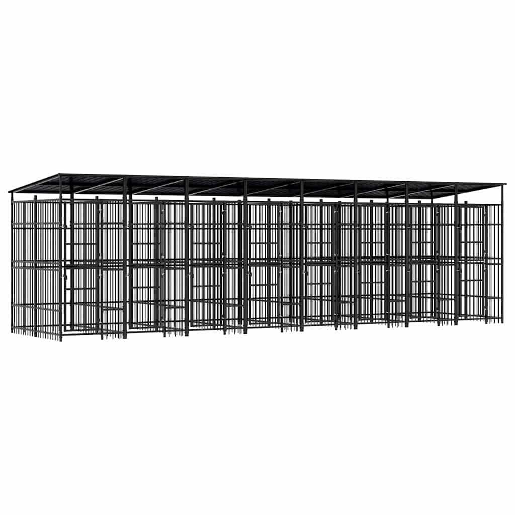 Recinto Metallo per Cani 775 cm, Nero