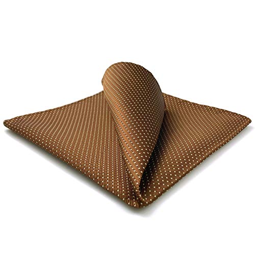 S&W SHLAX&WING Einstecktücher für Herren Braun Kupfer mit Weiß Punkte Cover