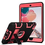 iPad Mini Case,iPad Mini 2 Case,iPad Mini 3 Case,iPad mini Retina Case,ULAK Three Layer Protective Case for iPad Mini,iPad Mini 2,iPad Mini 3 with Kickstand (Black/Neo Red)