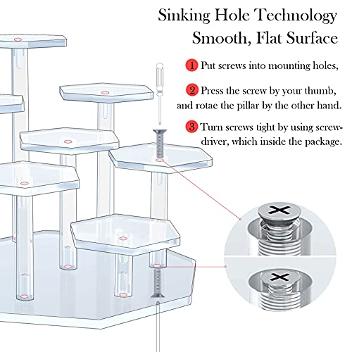 Acrylic Display Stand, Clear Display Stand For Funko Pop Figures, 7-Tier Perfume Organizers And Storage Display Stand, Display Risers For Cupcake Dessert, Conutertop Desktop Acrylic Display For Decoration And Organizer(Clear) #TOP6