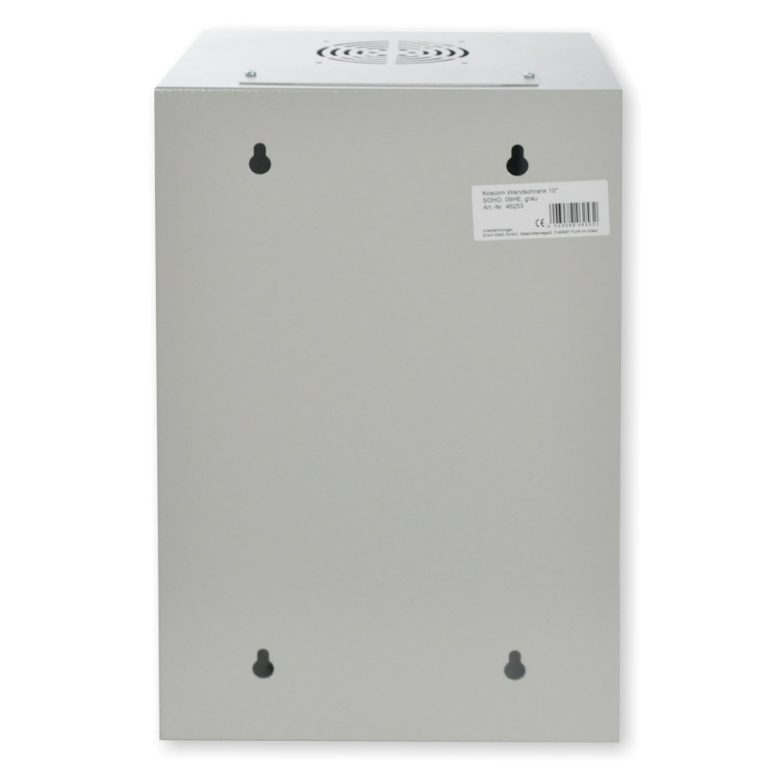 Netzwerkschrank I Serverschrank 10 Zoll 312x300x500mm | (BxTxH) I Wandmontage I voll montiert I Server Gehäuse mit abschließbarer Glastür I Traglast 60 kg I (Grau, 9 HE)