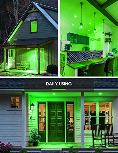 Image of L LOHAS LED PAR38 Green Flood Light Bulbs, Christmas Pure Green LED Flood Light Outdoor 120W Equivalent, 15 Watt Colored Porch Light Bulb E26 Base for Home Holiday Lighting Party Decoration, 2 Pack