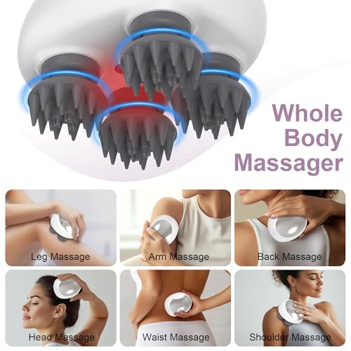 Image of Electric Scalp Massager, Portable Head Stress Relax,IPX7 Waterproof Rechargeable Head Massager Scalp Stress Relax, Body for Deep Cleansing, Relief, Hair Growth (MULTI-COLOR)