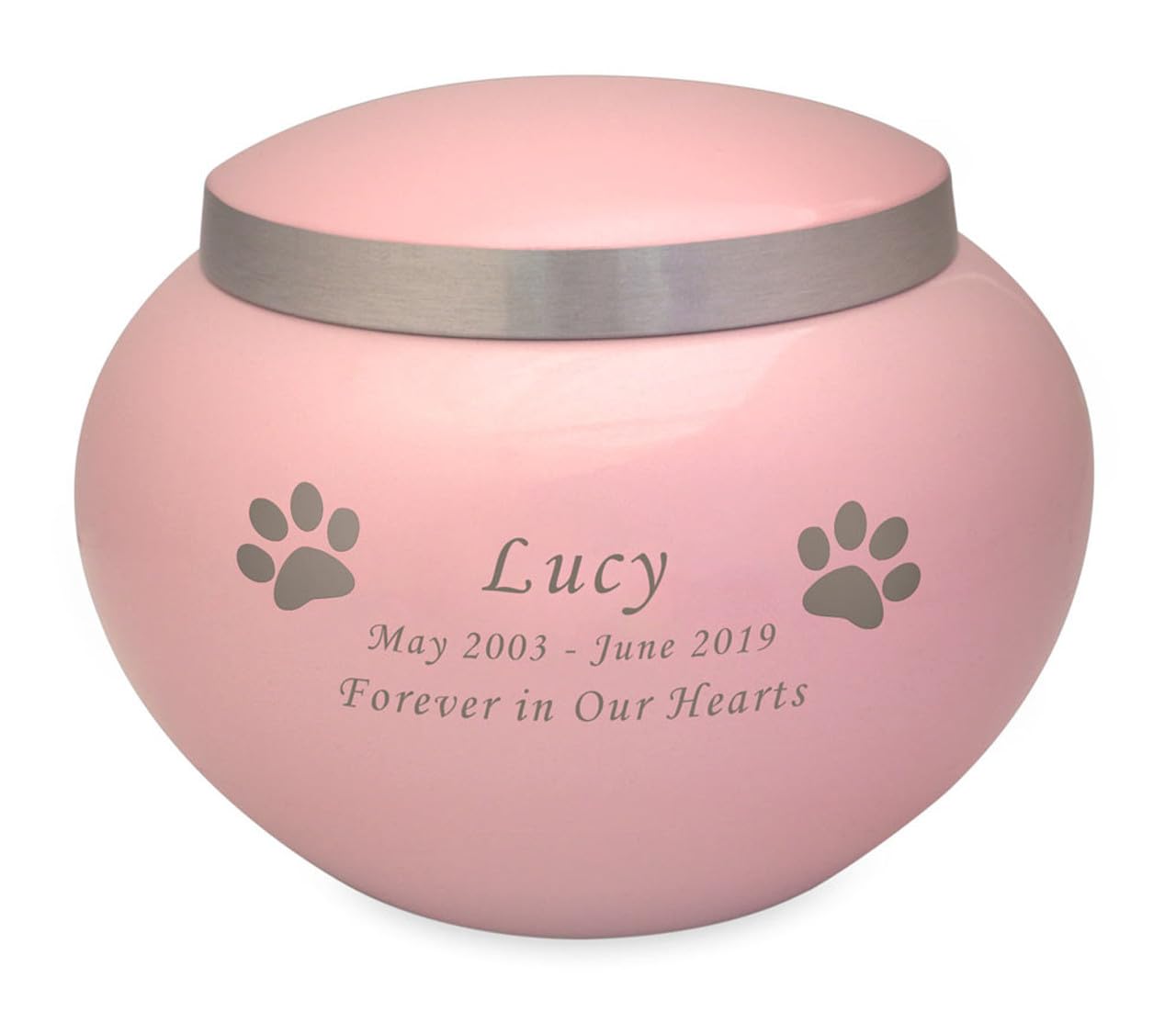 Mainely Urns Personalized Pink Brass Urn
