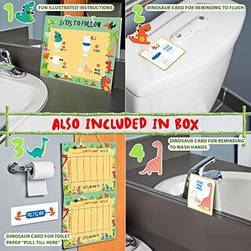 Potty Training Reward Chart Toiliet Trainig Reward Chart for Toddlers  Dinosaur Design - Sticker Chart, 4 Week Reward Chart, Certificate, Instruction Booklet and More  for Boys and Girls
