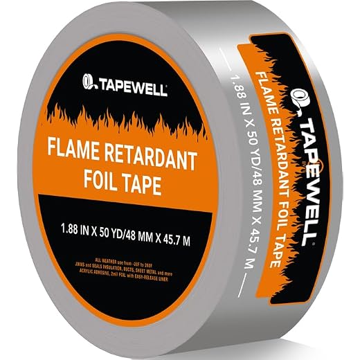 TAPEWELL Heavy Duty Aluminum Foil Tape, Premium Heat Resistant Tape for Ductwork, HVAC, Dryer Vent -2 Inch by 150 Feet (50 Yards) 3.9 Mil