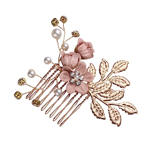 LALADEFIEE パール ヘア コーム ブライダル サイド コーム ラインストーン ヘッドピース 宝石付き ヘア コーム ウェディング 花嫁 ヘア アクセサリー 花嫁 ヘッドピース 結婚式用 ベール