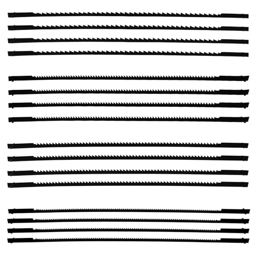 Ensemble de 16 Lames de Scie à Chantourner à 10/15/18/24 Dents 127 mm Lames de Scie à Chantourner pour Scier le Bois le Plastique la Mousse les Métaux Tendres