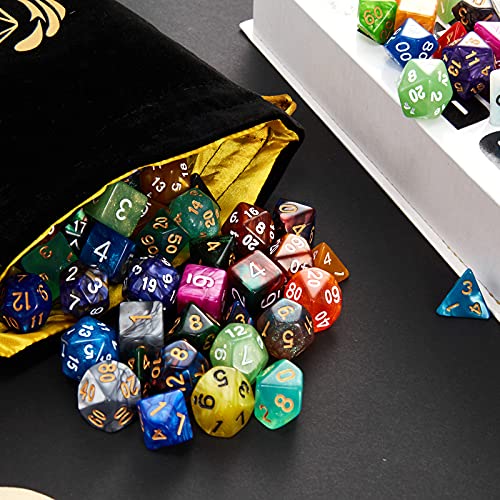 Coyeekn Dnd Dice Set , 25 X 7 (175 Pieces) Polyhedron Dice 25 Colors Dice For Dungeons And Dragons Tabletop Role-Playing Games With 1 Large Flannel Bag #TOP4