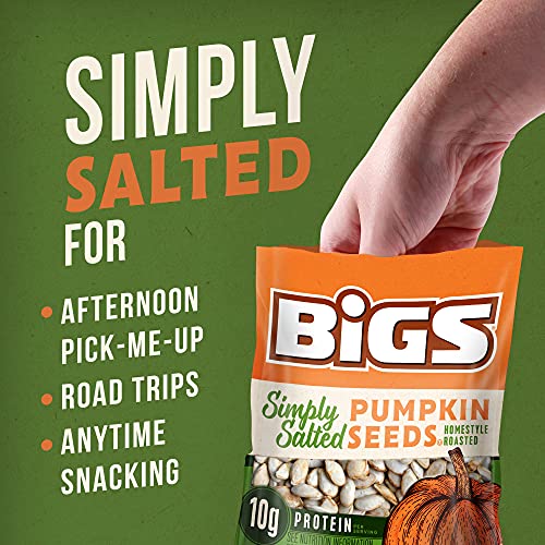 BIGS Pumpkin Seeds, Lightly Salted, Keto Friendly Snack, 5.0 oz (Pack of 12)