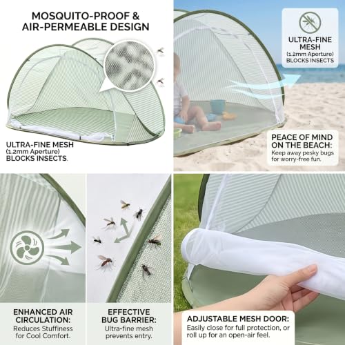 Carpa de playa emergente para evitar quemaduras en la piel de los bebés 8