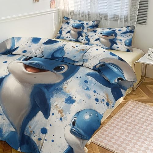 Juego de ropa de cama infantil con diseño de animales de 3 piezas de microfibra 2