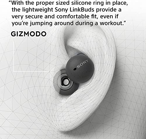 Image of Sony LinkBuds WF-L900 Truly Wireless Bluetooth Earbuds with Open-Ring Design for Ambient Sound, 17.5 Hrs Battery, DSEE, IPX4, 360RA, Swift Pair & True Wireless Earbuds with Alexa Built-in, Grey