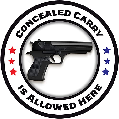 Autocollant amovible Hidden Carry is Allowed Here TRUSTY rond de 20,3 cm