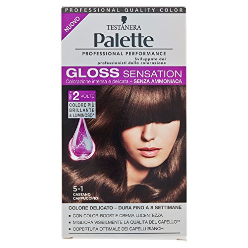 Schwarzkopf, Palette Gloss Sensation, Colorazione Tono su Tono, Senza Ammoniaca, 5-1 Castano Cappuccino