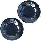 みのる陶器(Minorutouki) 小皿 窯変紺 白刷毛 直径10cm 2枚入