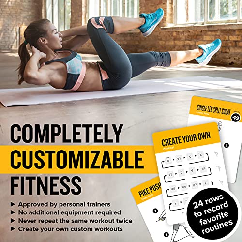 image for NewMe Fitness Bodyweight Workout Cards, Instructional Fitness Deck for
