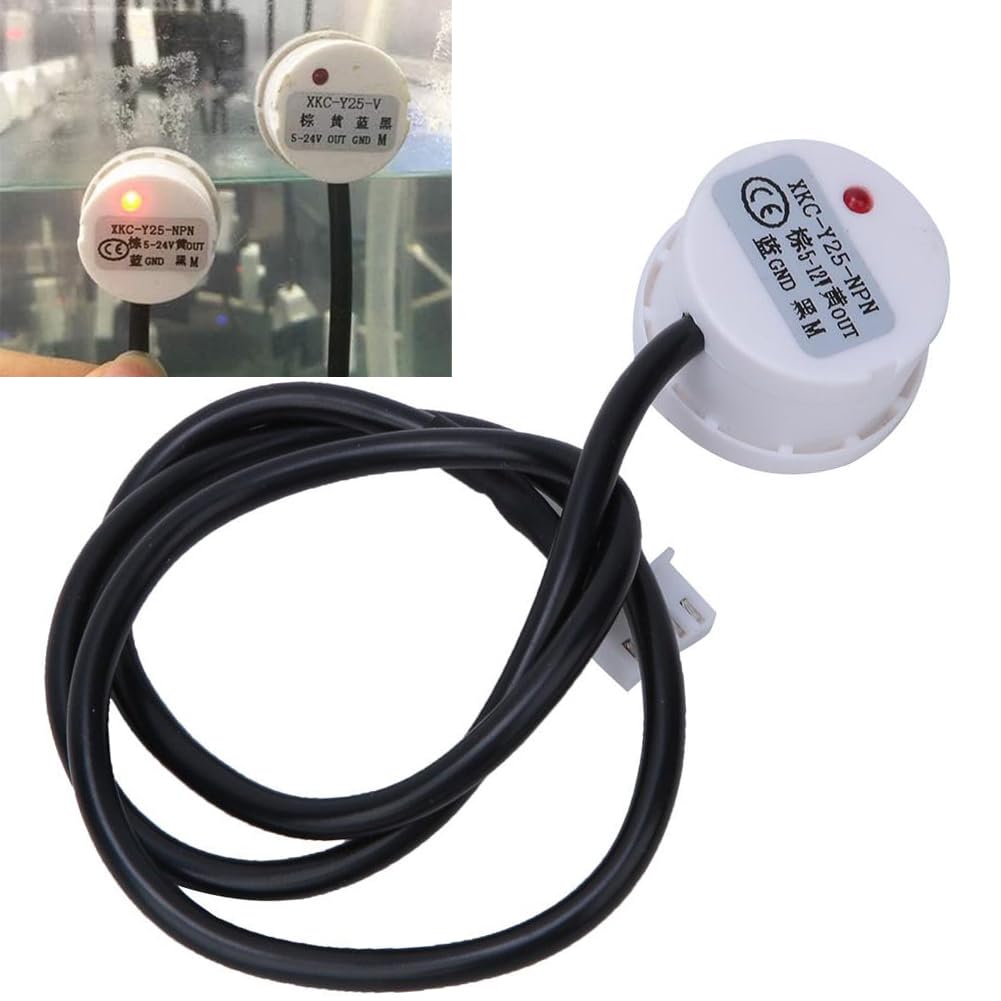 Non-Contact Liquid Level Sensor, 5-12V Output Npn Interface Xkc-Y25-Npn Capacitive Water Level Sensing Detector, for Containers Liquids, Aquarium