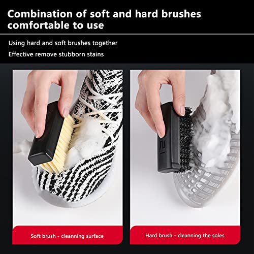 Guzi 2Pcs Professional Cleaning Shoe Brush Plastic Soft Brush Hard Brush Household Cleaning Set Shoe Care Leather Care Shoe Brushes For Cleaning #TOP7