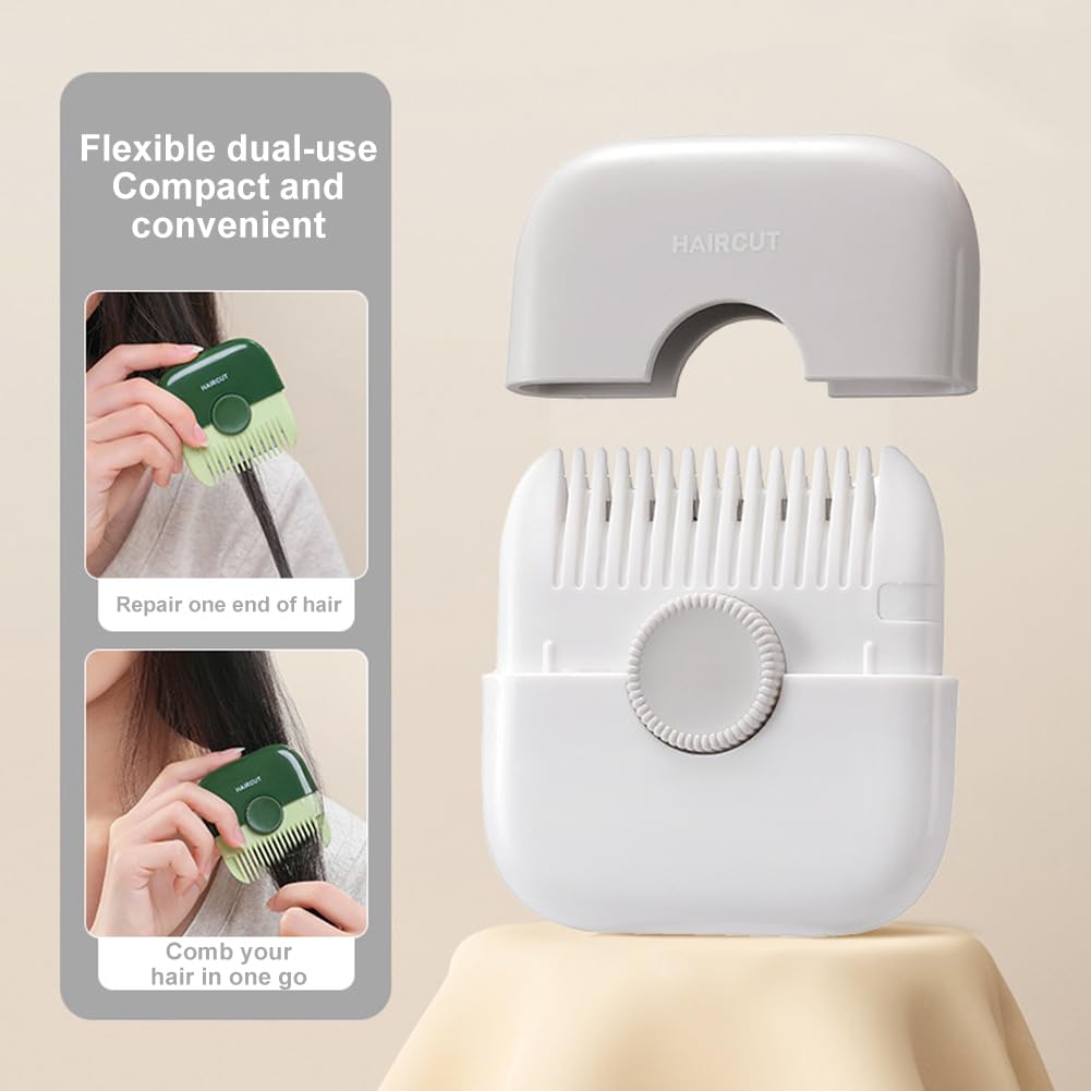 2 in 1 Hair Trimmer, Double Sided Baby hair cutting Razor Comb, Manual Bangs Trimmer Comb for Girls Women, Hair clipper Bang Comb Styling Tool