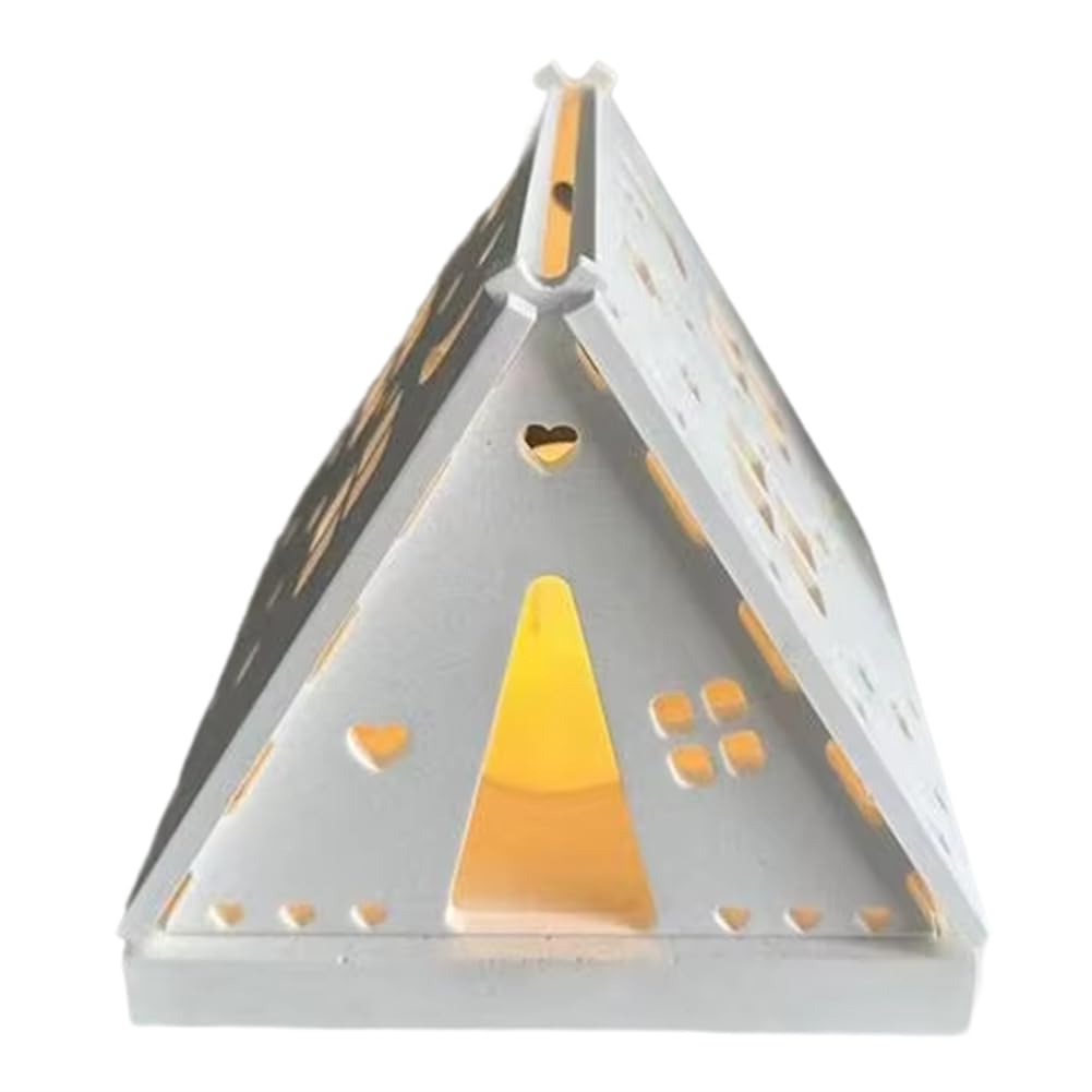 CTRLZS Candle Holder Molds Silicone Hollow Stars and Moon House Decor Silicone Mold Camping Tent Candlestick Mold Aromatherapy