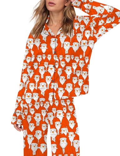 Image of SHESHOW Satin Pajamas for Women Set Long Sleeve Button Down Sleepwear 2 Piece Nightwear Women Pjs Sets Size XS-XXL