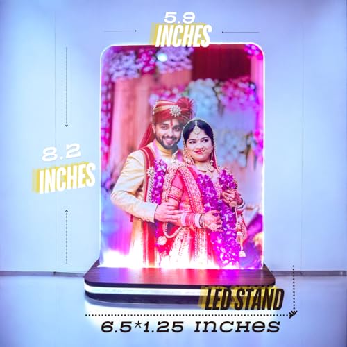 Image of LED Photo Frame Night Lamp, Customizable Picture Display, Perfect for Birthday, Anniversary, Wedding Gift (acrylic)