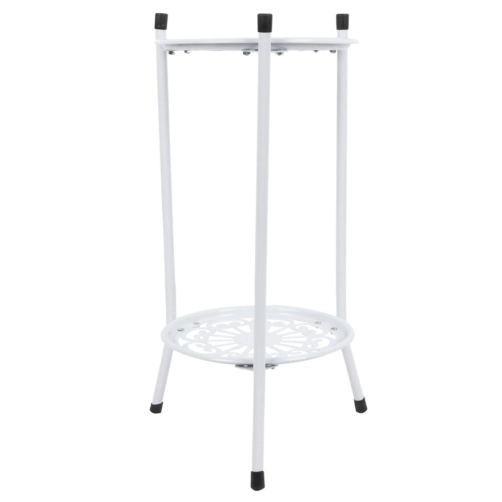 Soporte para flores, soporte para plantas de metal de 2 niveles Soporte para macetas, marco de soporte de trípode estable, soportes para plantas de interior para varias plantas(blanco)