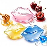 Set de Mascarillas para Labios (24 Unidades) - Colágeno Marino, Cereza y Miel - Mascarilla Hidratante e Protector Labial Antiarrugas e Antienvejecimiento para Mujeres - Lip Mask