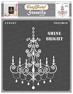 Stencil Home Decor - Shine Bright - Size: 6X6 Inches - Quotes Stencils for Craft and Art - Word Stencils for Painting - Home Decor Word Stencils - Home Quotes Stencils for Painting