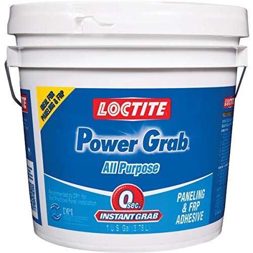 Image of Loctite Power Grab Express All Purpose Construction Adhesive, White, 1 Gallon Pail, 1 Pack - Versatile Construction Glue for Cement, Tile, Wall & More