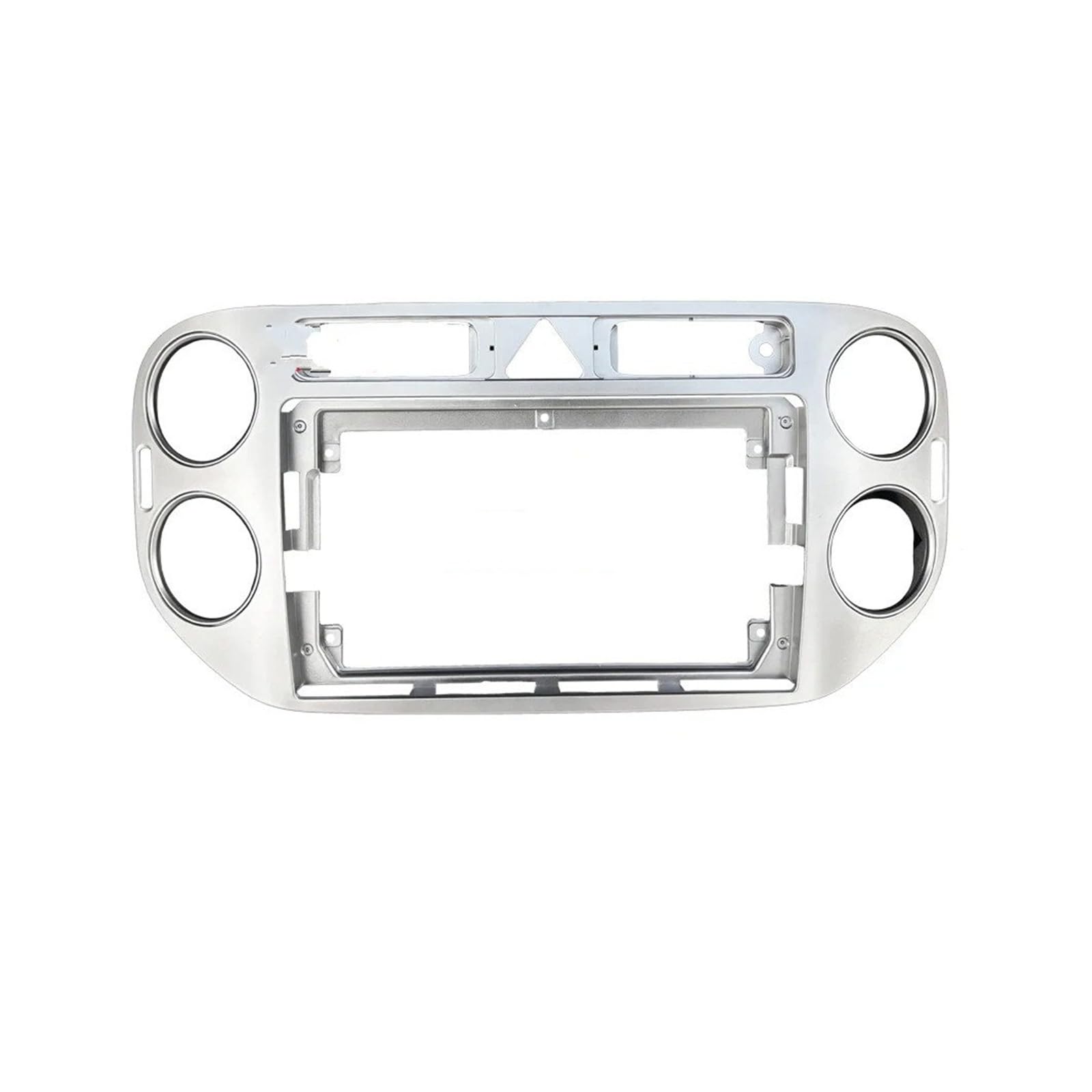 per VW per Tiguan 2010+ Kit Cruscotto Accessori Auto Doppio DIN 9 Pollici Audio Fascia in Plastica GPS Mp4 Radio Cornice del Pannello Mascherina Autoradio(Frame-27mm-silver-A)