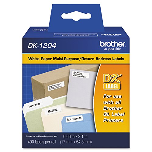 Image of Brother Genuine DK-1204 Multipurpose Paper Label Roll, Die-Cut Paper Labels, Engineered for Excellence, 400 Labels Per Roll
