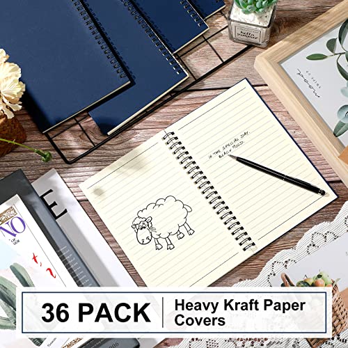 Image of Yahenda 36 Pcs Spiral Notebooks,1 Subject,Wide Ruled, Deep Blue