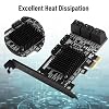 PCIE SATA Cards, Ports SATA III 6Gbps Controller Cards with Low Bracket, PCIE (1X 2X 4X 8X 16X) SATA3.0 Interface Expansion Cards for for Linux