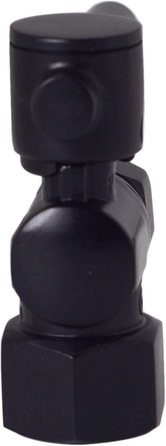 Westbrass R103BL-2-62 1/4-Turn Lever Handle Angle Stop Shut Off Valve, 1/2" IPS x 3/8" OD, Matte Black (2-Pack)